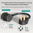thumbnail image 3 of Adaptador de enchufe para secadora Straightinc de 3 a 4 clavijas NEMA 14-30P, 3 of 7
