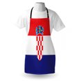 thumbnail image 4 of Croatia Apron, Simplistic Design Illustration of National Country Flag Zagreb Print, Unisex Kitchen Bib with Adjustable Neck for Cooking Gardening, Adult Size, Vermilion Indigo White, by Ambesonne, 4 of 4