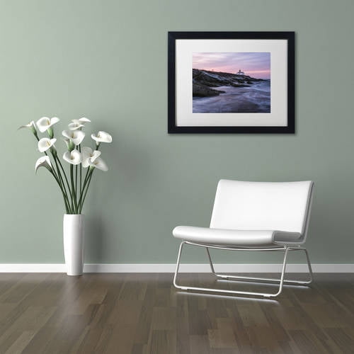 Trademark Fine Art "Dawn at Beavertail" Canvas Art by Michael Blanchette Photography White Matte, Black Frame