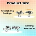 thumbnail image 7 of 4PCS Crochet Ring for Finger Adjustable Crochet Tension Ring for Finger Metal Open Yarn Guide Crochet Rings Holders Accessories for Crochet Mother Grandma Gifts, 7 of 7