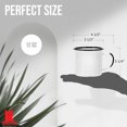 thumbnail image 6 of Red Co. Set of 6 Enamelware Metal Medium Classic 12 Oz Round Coffee and Tea Mug with Handle, Distressed White/Black Rim, 6 of 8