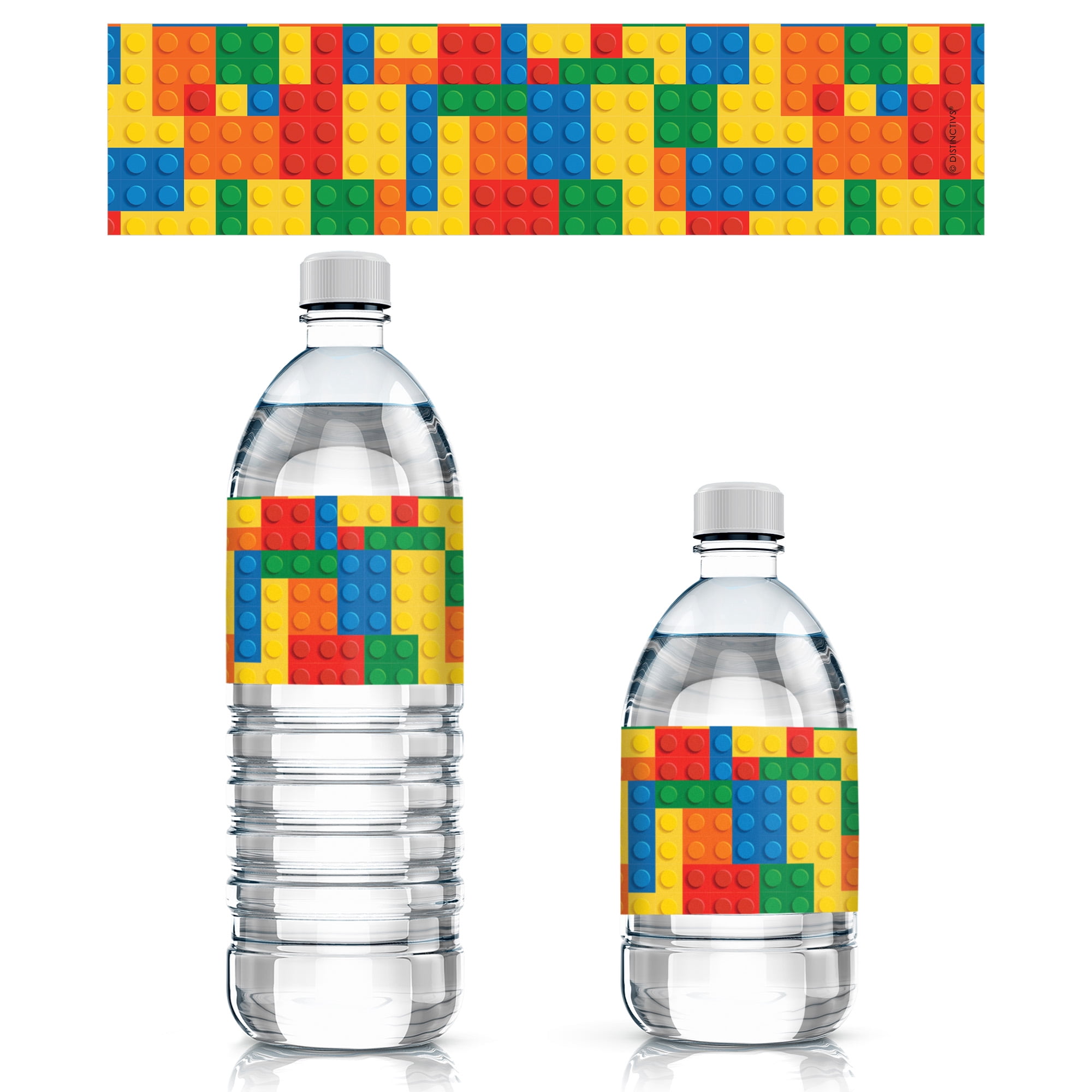 Distinctivs Colorful Building Blocks Kid Birthday Party Water Bottle Labels,  24 Stickers - Walmart.com