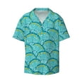 thumbnail image 2 of Lsque Beautiful Seashells print Men's Cuban Collar Short Sleeve Shirt Summer Beachwear Casual Button Down Fashionable Vacation Leisure Shirt-X-Large, 2 of 7