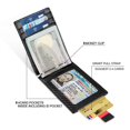 thumbnail image 5 of Porta tarjetas de visita de cuero con clip dorado y cepillo antirrobo, 5 of 5