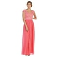 thumbnail image 4 of Women's Eva USA 3161 Long Cap Sleeve Mother Of Groom Formal Dress Dusty Rose Pink 3XL, 4 of 9