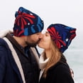 thumbnail image 5 of Easygdp Red White Blue Fireworks Winter Beanie for Men Women Beanie Knit Hat Cuffed Cap Beanie Knit Chunky Snow Cap, 5 of 6