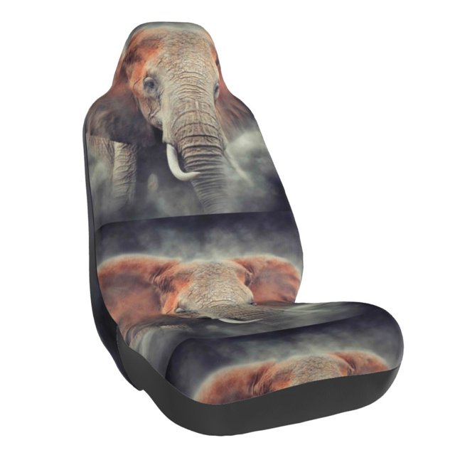 Balery Elephant in Smoke Funda de Asiento para Auto con Diseño - Cubierta Frontal Suave y Transpirable con Protector Antideslizante- 1 Unidad