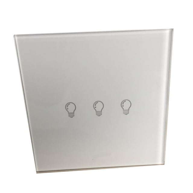 Pandilla de 1 Vía Llevó Panel de Interruptor de lámpara Pantalla de Cristal Complimentos 3 pandillas
