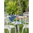 thumbnail image 4 of Outdoor Tablecloth with Umbrella Hole Zipper Happy Easter Bunny Round Tablecloth 60" Waterproof Outside Table Cloth Spring Floral Burlap Blue Plaid Patio Table Cover Tablecloths for Picnic Party, 4 of 8