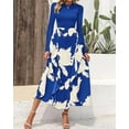 thumbnail image 5 of FreshPretty Womens Floral Maxi Dress Spring Summer Casual Crewneck Long Sleeve Ruffle Flowy Cocktail Wedding Guest Dresses, 5 of 7
