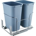 thumbnail image 1 of VEVOR Pull-Out Trash Can, 35Lx2 Double Bins, Under Mount Kitchen Waste Container with Slide and Door Mounting Kit, 110 lbs Load Capacity Heavy Duty Garbage Recycling Bin for Kitchen Cabinet, Sink, 1 of 9