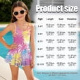 thumbnail image 6 of Uorisanigo Swimsuit One Piece for Kids Size 3-4 Polyester and Spandex Beach Swim Dress Modest Bathing Suit Swimwear Beach Sport, Pink Palm Tree, 6 of 6