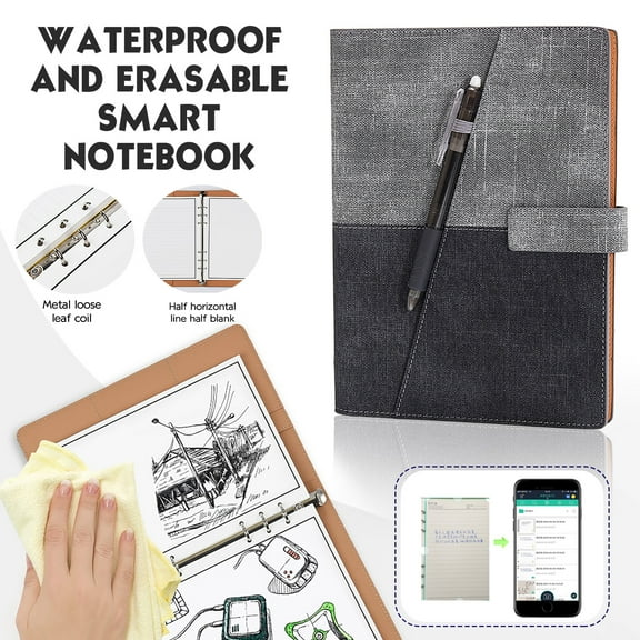 Toolix Smart reusable notebook A5 waterproof erasable smart notebook repeating loose leaf diary Stone paper business notebook 10ml