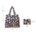 thumbnail image 3 of Wrapables Small Foldable Tote Nylon Reusable Grocery Bags, Crazy Cats, 3 of 5