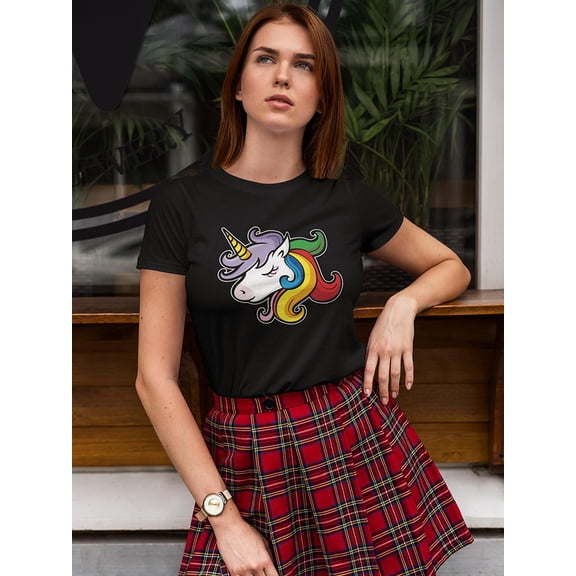 Colorful Unicorn Design  Shaped T-Shirt Women -Image by Shutterstock, Female x-Large