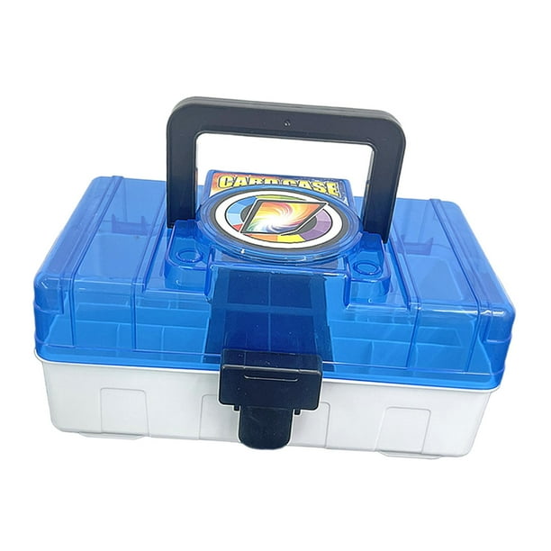 Caja organizadora de tarjetas coleccionable, recargable, multiusos, para escritorio, hogar y restaurante. Azul claro
