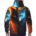 thumbnail image 7 of Lsque Red And Blue Fire Cat Pattern Casual Men's Hoodie,Hooded Sweatshirt with Kangaroo Pocket,Pullover Hoodie-Small, 7 of 7