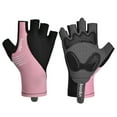 thumbnail image 2 of Padded Half Finger Gloves Non-slip Riding Short Open Finger Glove with Mesh Back, 2 of 2