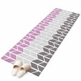 thumbnail image 2 of Area Rug 2x6ft Herringbone Pattern Carpets Indoor Floor Area Mat Washable Entrance Mat Rugs for Living Room Dining Room Kitchen Bedroom, Vintage Pink Ombre Grey Sofa Throw Carpet, 2 of 9