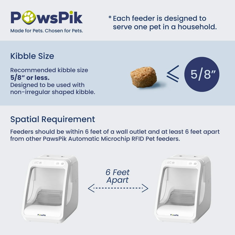 PawsPik Automatic Microchip RFID Dog & Cat Feeder, 16-cup