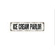 thumbnail image 1 of Letrero de heladería, helado, batido, postre, cocina, rústico, de metal, para calle o puerta, tamaño de placa: 4 x 16 pulgadas, 1 of 4