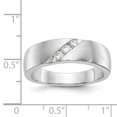 thumbnail image 7 of 14K White Gold Ring Band Wedding Diamond Round Men's , Size 7, 7 of 7