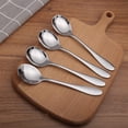 thumbnail image 2 of VANRA Ensemble de Couverts pour Enfants 4 Pcs Cuillères Rondes en Acier Inoxydable Cuillères de Dîner pour Enfants Ensemble de Couverts en Argent pour Enfants 5,8 Pouces (4 Cuillères Rondes), 2 of 6