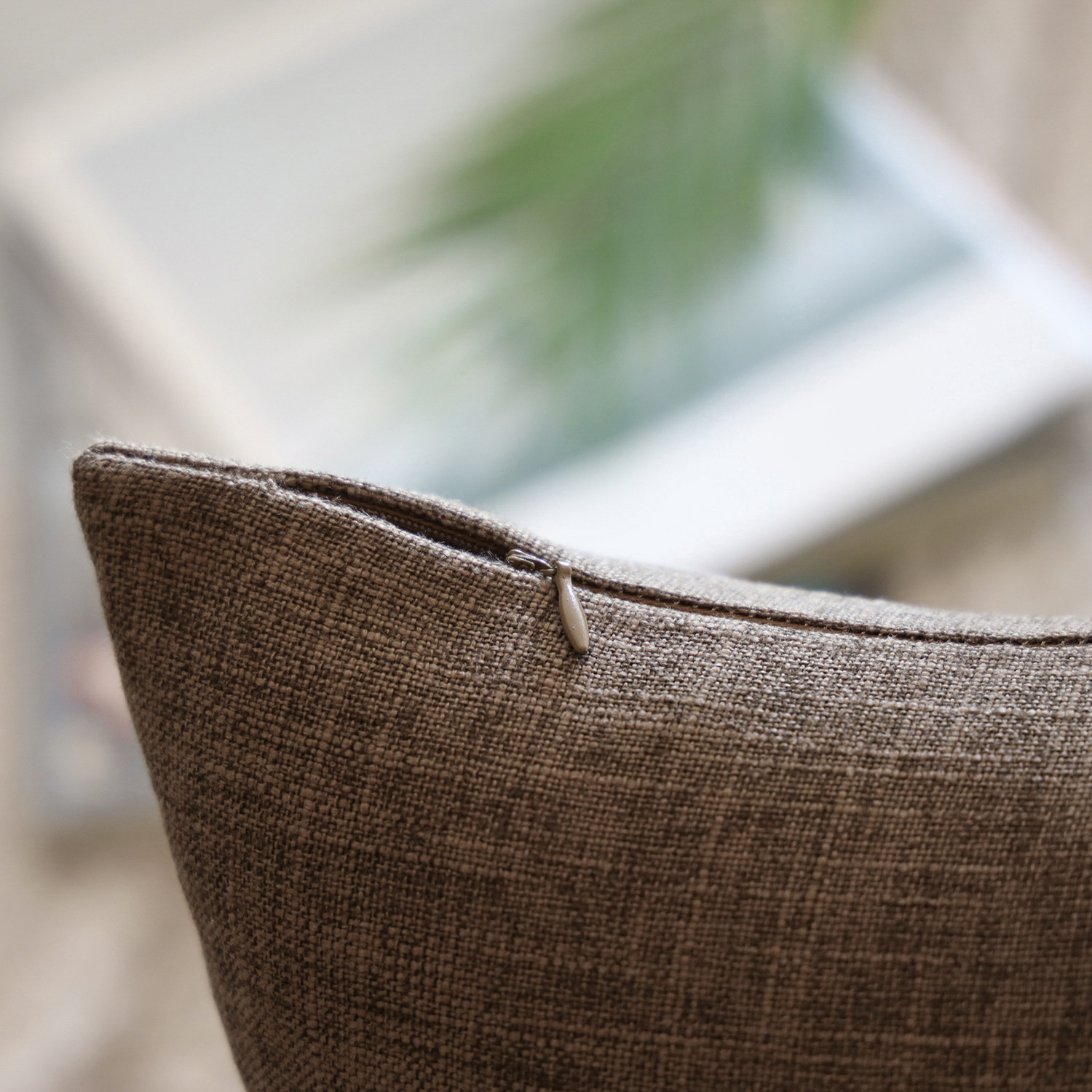 Phantoscope 18" x 18" Farmhouse, Rustic, Traditional Brown Texture Polyester Throw Pillow , ( 2 Count)