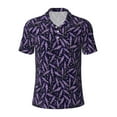 thumbnail image 2 of Daiia Lavender Flowers Pattern Men’s Polo Shirts,Solid Deck Shirt,Classic Fit, Breathable Cotton Polo for Casual and Sport Wear-3X-Large, 2 of 7