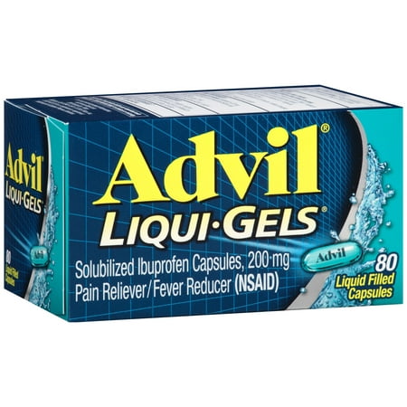 (3 pack) Advil Pain Reliever/Fever Reducer Liqui-Gels, 200 mg, 80