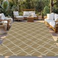 thumbnail image 2 of Brown Stripes Outdoor Rug 6x9 Ft - Reversible Patio Rug Outdoor Camping Rugs, Simple Geometric Modern Monochrome Washable Indoor Outdoor Area Rugs, Non-Slip Outdoor Carpet Runner for Deck/Porch, 2 of 8