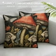 thumbnail image 3 of JEUXUS  Square Throw Pillow Covers Forest Mushrooms Green Leaves Pillow Cases Decorative for Home Bedroom Sofa Meadow Floral Butterfly Dragonfly Painting Pillowcases Standard, 3 of 5