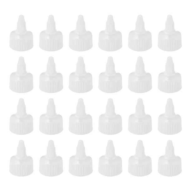 24 Piezas Tapas de Tornillo, Botella de Plástico de 28/410 para Dispensar Pegamento Tapas de Dispensación Botellas de Pintura (Blanco)