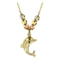 thumbnail image 1 of Gargantilla Italiana 14k De Delfin Y Bolas Tricolor, 1 of 5