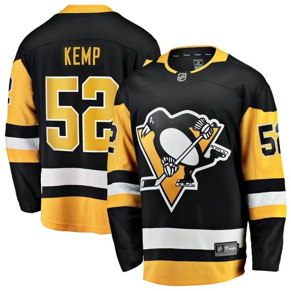 Men's Fanatics Philip Kemp Black Pittsburgh Penguins Home Breakaway Jersey