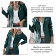 thumbnail image 2 of Chaqueta De Mujer, Chaqueta De Mujer Con Cuello Vuelto De Moda De Un Solo Pecho Para Trabajar Para Ir De Compras ANGGREK Verde oscuro S, 2 of 6