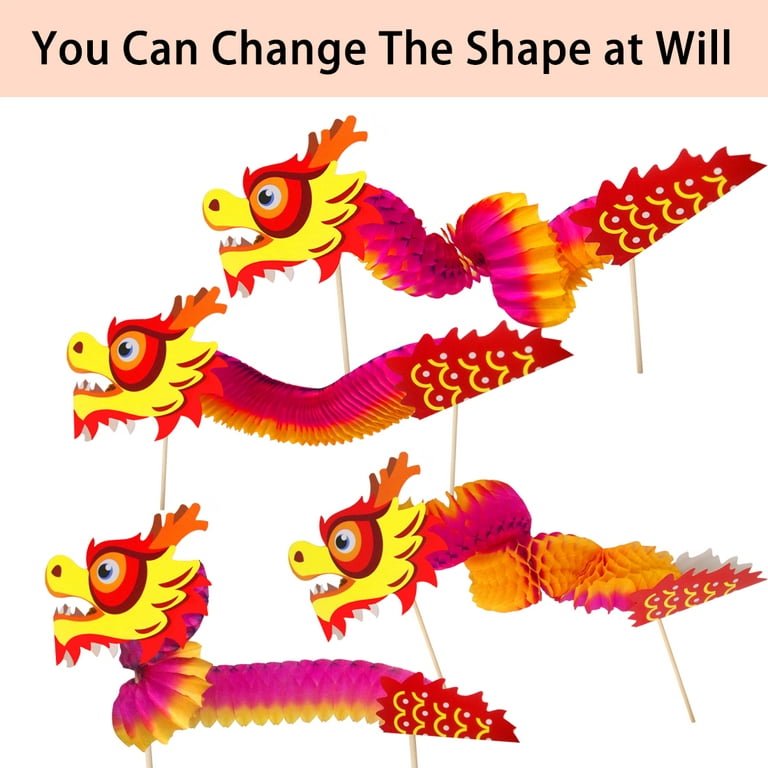  UOIENRT 3D Chinese New Year Paper Dragon Garland