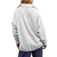thumbnail image 4 of Stralyhd Womens Oversized Sweatshirt Button Henley Neck Long Sleeve Soft Relaxed Fit Pullover Tops Fall Fashion Clothes Light Gray XL, 4 of 4