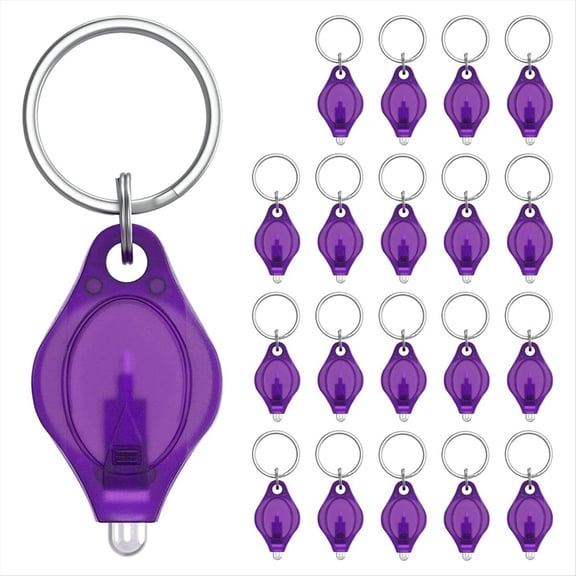 New Arrivals Mini UV LED Keychain Flashlight 10 Lumen Light Detector, 20Pcs