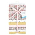 thumbnail image 2 of Hudson Baby Infant Girl Cotton Poly Flannel Receiving Blankets Bundle, Pink Yellow Pretty Floral, One Size, 2 of 3
