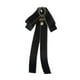 thumbnail image 5 of Broche de pajarita de cinta s preatadas perfecl Elegante Jabot Bowknot Negro Uso diario Uniforme Fiesta, 5 of 8