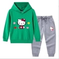 thumbnail image 3 of Hello Kitty primavera y otoño nueva ropa para niños Sudadera con capucha suéter pantalones de dos piezas de algodón para bebé traje de manga larga para niños, 3 of 5