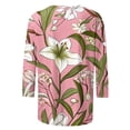 thumbnail image 6 of Trikvn Botanical Floral Long Sleeve Tops for Women Crewneck Casual Blouse Lightweight Breathable Shirts Great with Board Shorts or Beach Shorts for Summer Vacation, S-5XL, 6 of 6