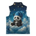 thumbnail image 5 of Xoenoiee Panda Star Cloud Print Kids Warm Winter Vest, Sleeveless Polar Fleece Jacket with Zipper, Stand Collar Outerwear with Pockets for Toddler Girls, 2T, 5 of 7