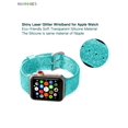 thumbnail image 3 of BadPiggies Soft Silicone Glitter Sport Strap Replacement Band for Apple Watch 38mm 40mm 42mm 44mm iWatch Series 7 6 5 4 3 2 1, 3 of 8