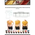 thumbnail image 2 of MixMatchy Women's Sexy Ruched Drawstring Front Short Sleeve V Neck Crop Tee Top, 2 of 5