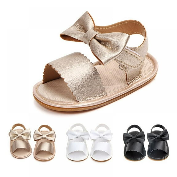 GYRATEDREAM Baby Girls Sandals Soft Sole Summer Infant Dress Shoes Baby Flat Beach Shoes Newborn Crib Shoes First Walkers 0-18 Months