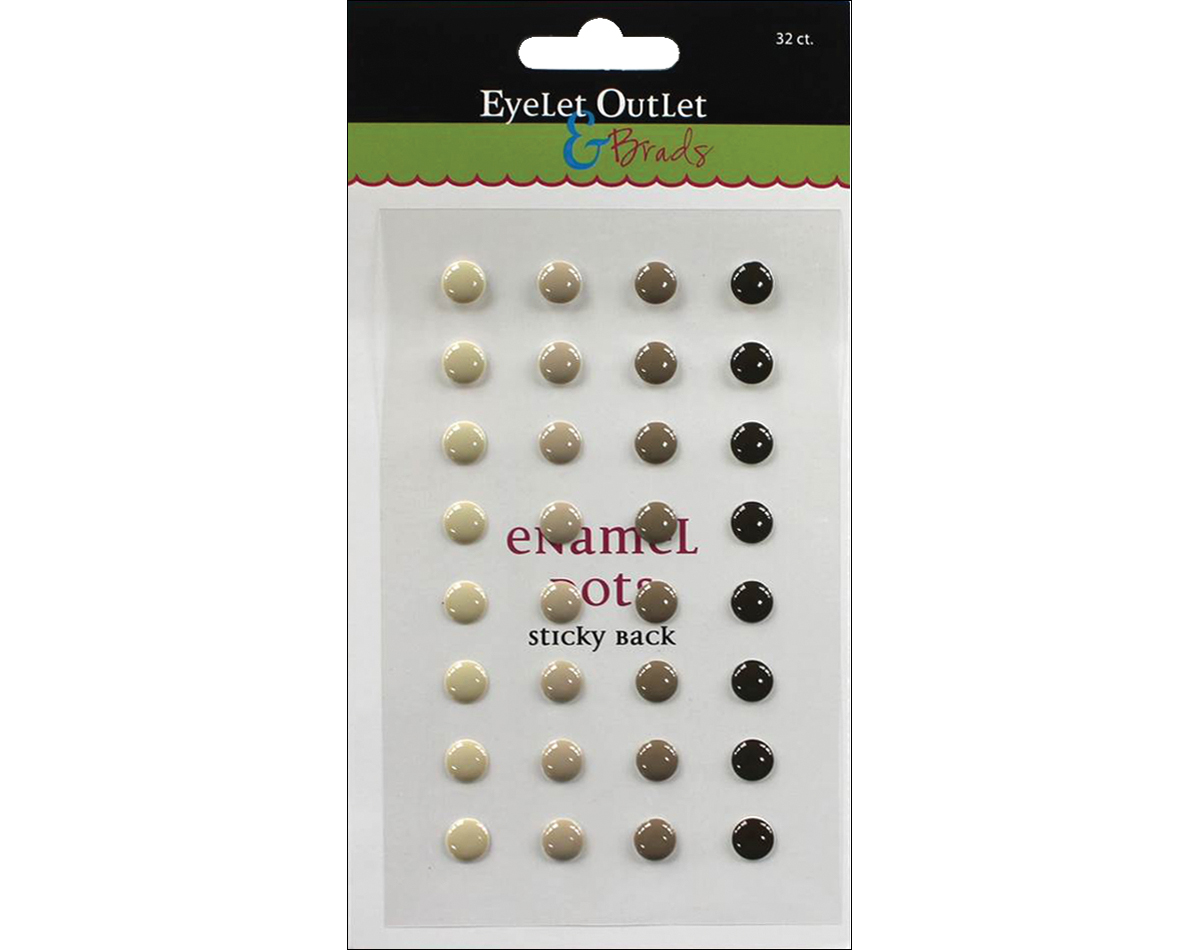 Eyelet Outlet AdhesiveBack Enamel Dots 32/PkgBrown