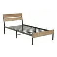 thumbnail image 5 of OS Home and Office Furniture 38.25" Wood Twin Bed with Metal Base in Brown, 5 of 10