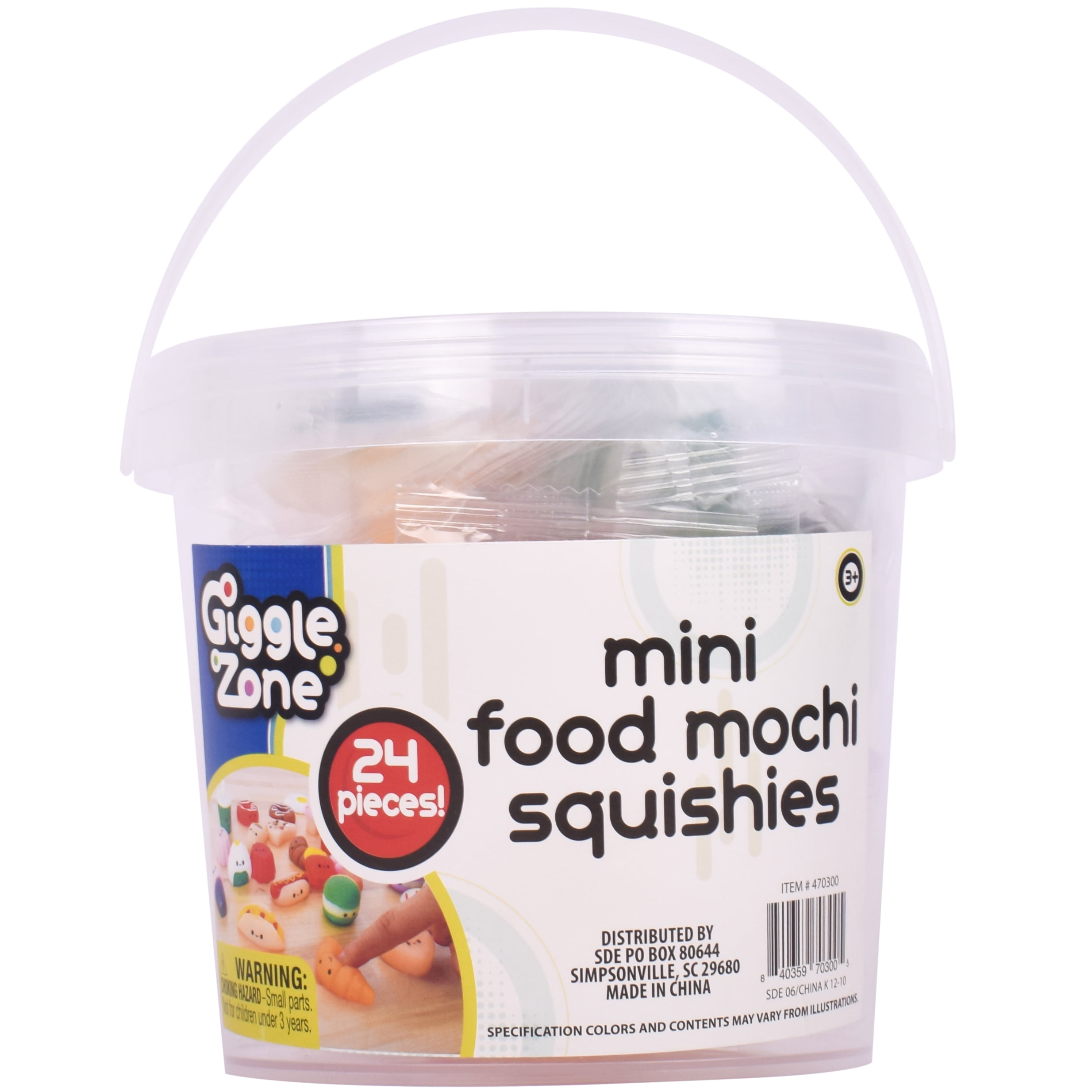 Giggle Zone Mini Food Mochi Squishies, 24 Piece Fidget Toys